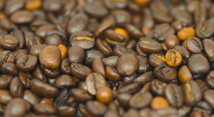 Roasted coffee beans background