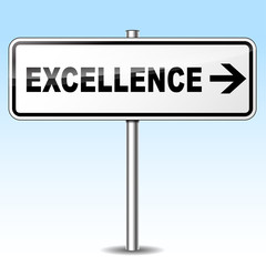 excellence directional sign