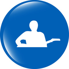 guitarist web icon button isolated on white