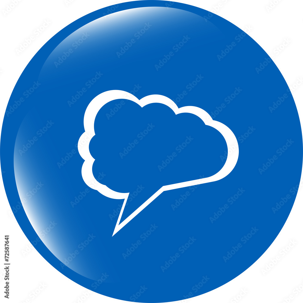 Fototapete abstract cloud on web icon button isolated on white