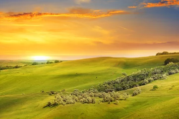  scenic fields, hills and sunrise © alinamd