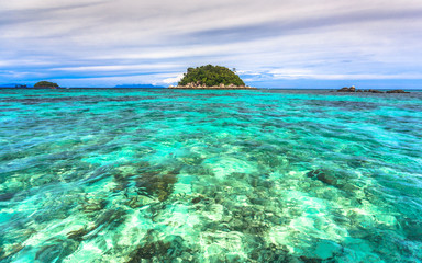 Crystal clear sea of tropical island