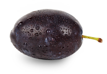 Fresh plum with drop