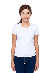 Obraz premium Woman with white tee