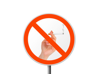 Round sign No smoking