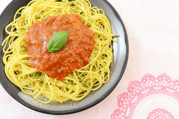 美味しそうなミートソーススパゲティ