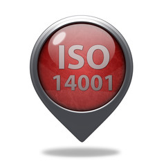 Iso 14001 pointer icon on white background