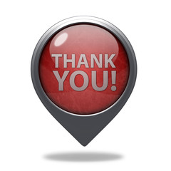 Thank you pointer icon on white background