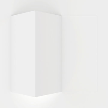 blank sheet of paper folded in two parts.