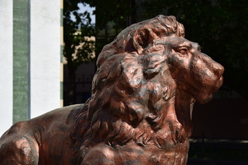 Bronze sculpture of a lion