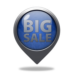 Big sale pointer icon on white background