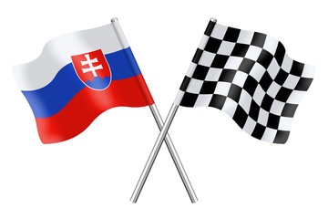 Flags: Slovakia and checkerboard