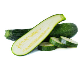 fresh vegetable zucchini isolated on white background