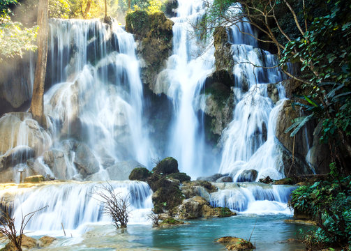 Kwang sri waterfall in Luang prabang, Laos.