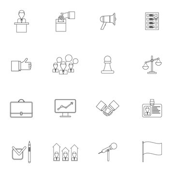 Elections icons set outline