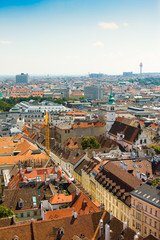 Fototapeta na wymiar Aerial view of Vienna as seen from Stephansdom, Austria