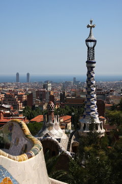 Barcelona ,panoramic view from park Guell