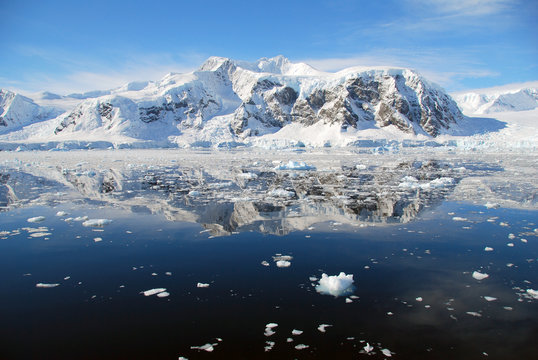 ice floes in antarctic ocean