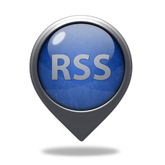 RSS pointer icon on white background