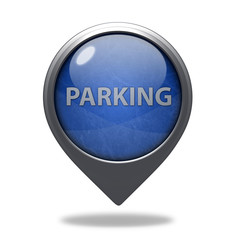 Parking pointer icon on white background