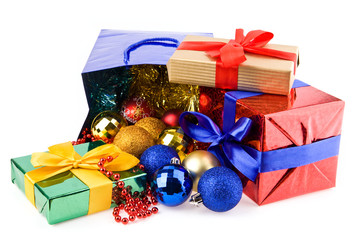 gifts and christmas decorations