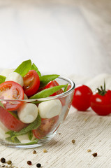 Salad Caprese and bread