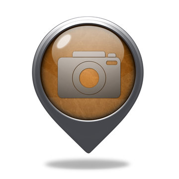 photo pointer icon on white background