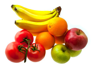 Fototapeta na wymiar green-stuffs and fruit