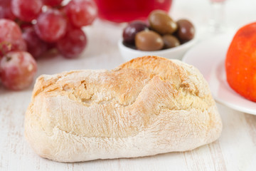 bread on white table