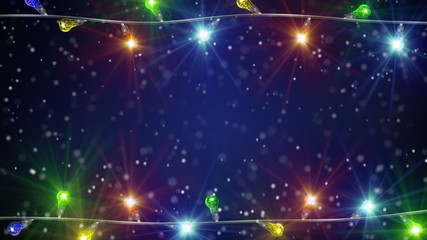 holiday colorful christmas lamps loopable background - Powered by Adobe