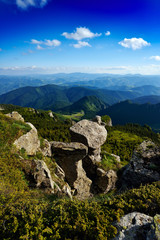 mountain landscape in Ceahlau,  Romania