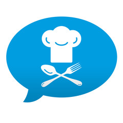 Etiqueta tipo app comentario gorro de chef