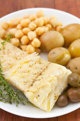fish with chickpea and potato