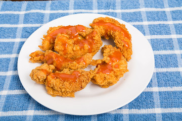 Chicken Strips Brushed with Hot Sauce