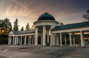 Rudolf pramen colonnade in Marianske Lazne in Czech republic