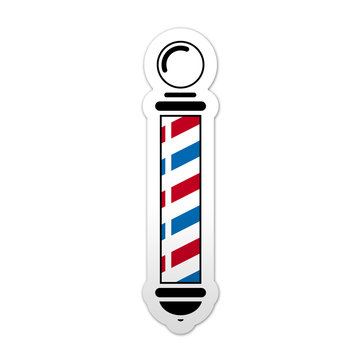 Pegatina simbolo poste de barbero en color