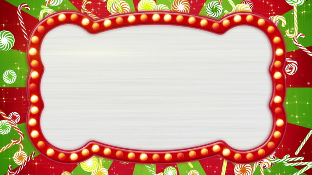flash light bulbs banner and christmas candy canes loop