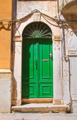 Fototapeta na wymiar Wooden door. San Severo. Puglia. Italy.