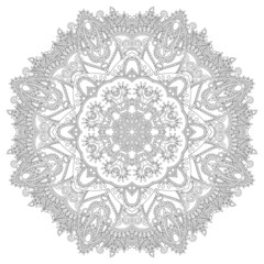 Circle lace ornament, round ornamental geometric doily pattern
