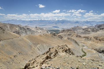 Winding road in mountains view