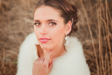 Portrait of a beautiful bride in the Park.