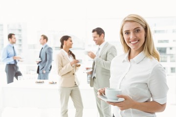 Work team during break time in office