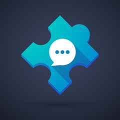 Puzzle piece icon with a comic balloon