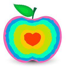 Colorful Heart Apple Vector
