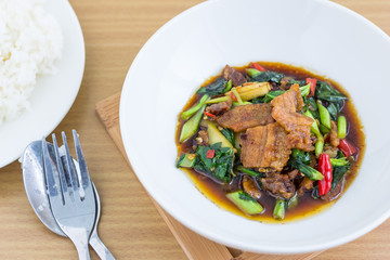 kana moo krob(Thai food)