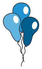 Blue Retro Balloons
