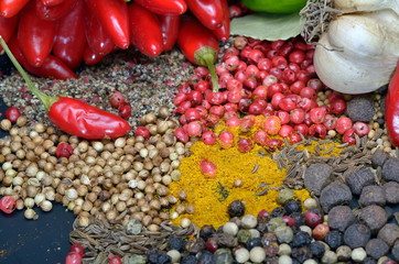colorful spices and vegetables