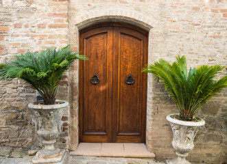 Fototapety  Eleganckie drewniane drzwi
