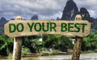 Do your Best wooden sign with a agricultural background