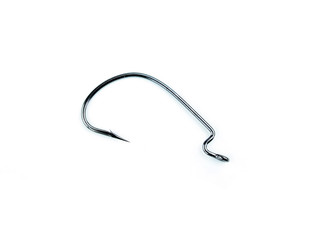 Strong fishing hook isolated on white background